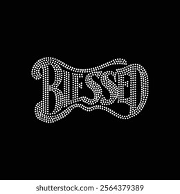 Blessed Rhinestone t-shirt design template.