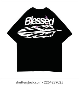 Blessed Text Vector Illustration for tshirt design, Streetwear, Typography,Graffiti, poster, on white background