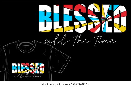 blessed typography t shirt design graphic vector 