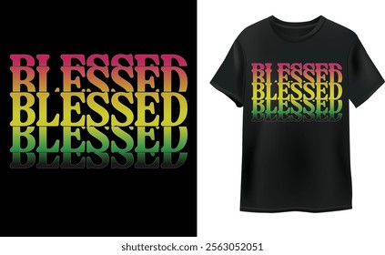 blessed typography unique t shirt design 