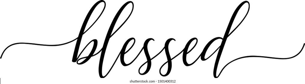 Blessed vector written with an elegant calligraphy.