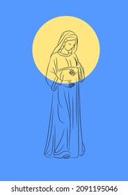 the Blessed Virgin Mary in anticipation of Jesus' birth