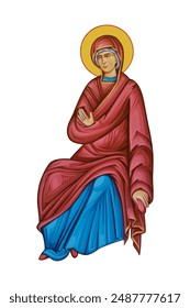 Selige Jungfrau Maria Christliche Illustration im byzantinischen Stil 