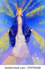 Blessed Virgin Mary Queen in triangle style