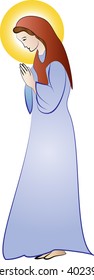 Blessed Virgin Mary simple abstract color vector illustration
