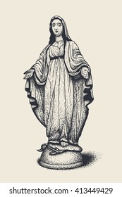 Blessed Virgin Mary, vector illustration