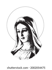 Blessed Virgin Mary vector Our Lady catholic religious Illustration