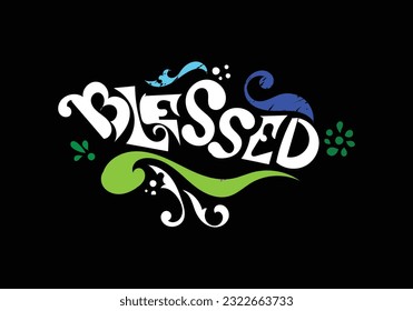 Estilo de dibujo de la mano de palabras con BLESSED