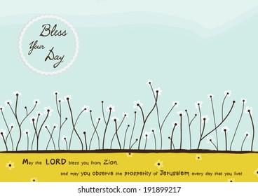 Blessing Christian card vector 