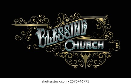 BLESSING CHURCH lettering custom style design