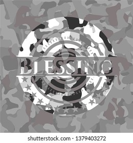 Blessing grey camo emblem