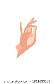 Blessing hand of Jesus Christ on white background. Religious gesture in flat illustration. Iconographic sign. God's blessing all people.
