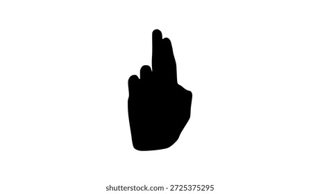 Símbolo de la mano de bendición, silueta aislada negra