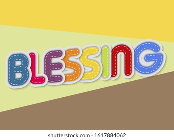 blessing letters banner with border stitches