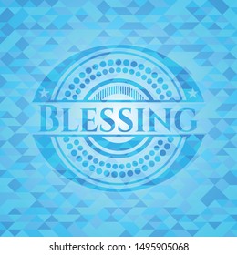 Blessing light blue mosaic emblem