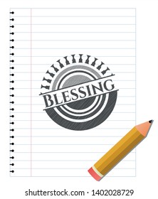 Blessing penciled. Vector Illustration. Detailed.