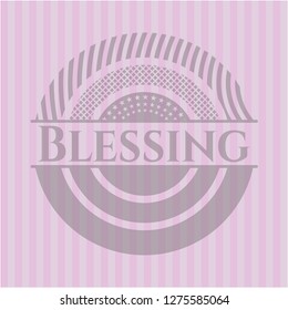Blessing pink emblem. Vintage.