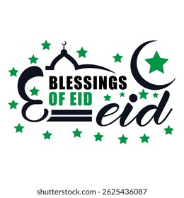 Bênçãos Da Arte Festiva Da Mesquita Do Eid Crescent