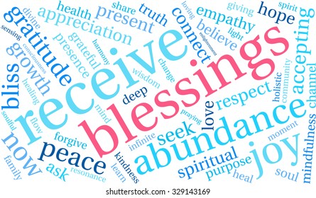 Blessings word cloud on a white background. 