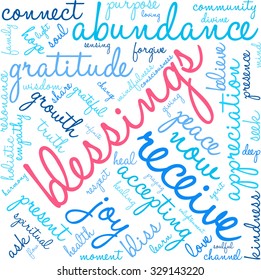 Blessings word cloud on a white background. 