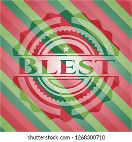 Blest christmas colors style emblem.