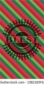Blest christmas emblem background. Vector Illustration. Detailed.