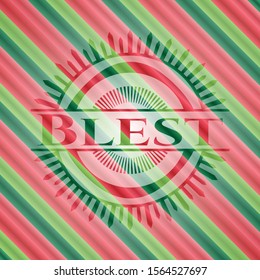 Blest christmas style emblem. Vector Illustration. Detailed.