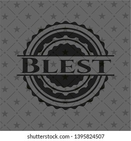Blest realistic black emblem. Vector Illustration. Detailed.