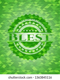 Blest realistic green mosaic emblem