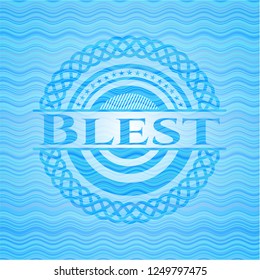 Blest water wave concept style emblem.