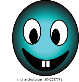 bleu gradient Smile face emoji 