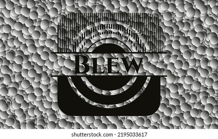 Empuje emblema negro con fondo de burbujas grises. Vintage. Ilustración vectorial. Detallado. 
