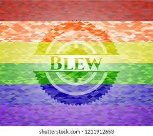 Blew on mosaic background with the colors of the LGBT flag