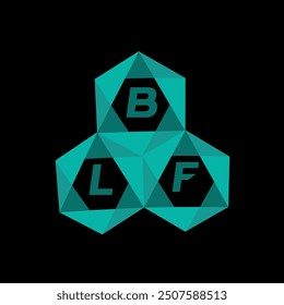 Logotipo de letra minimalista creativa BLF. BLF diseño de logotipo de letra de alfabeto de iniciales de Vector únicas
