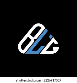 BLG letter logo creative design with vector graphic, BLG simple and modern logo in round triangle shape.