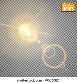 
Blick on a transparent background. Vector transparent sunlight special lens flash light effect.
