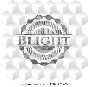 Blight grey emblem with geometric cube white background