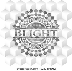 Blight grey emblem with geometric cube white background