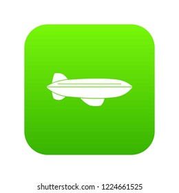 Blimp aircraft flying icon digital green for any design isolated on white vector illustration