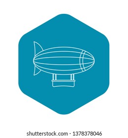 Blimp Aircraft Flying Icon. Outline Illustration Of Blimp Aircraft Flying Vector Icon For Web