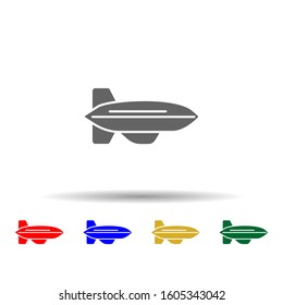 Blimp aircraft multi color style icon. Simple glyph, flat vector of transport icons for ui and ux, website or mobile application