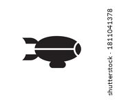 Blimp or dirigible airship icon design vector template.