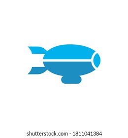 Blimp or dirigible airship icon design vector template.