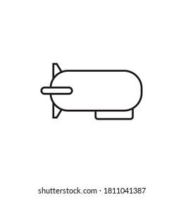 Blimp or dirigible airship icon design vector template.