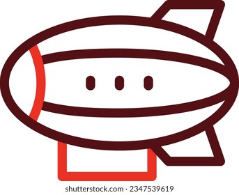 Blimp Glyph Two Color Icon For Personal And Commercial Use.
