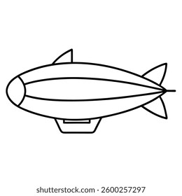 Blimp Line Art Icon Perfect for Aerial And Aviation Design Projects