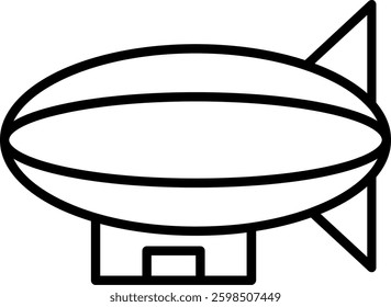 Blimp Line Vector Icon Design