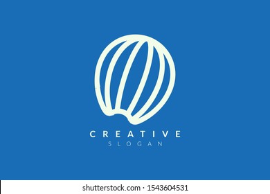 Blimp logo design for tourist, adventure, flight. Minimalist and modern vector illustration design suitable for business or brand