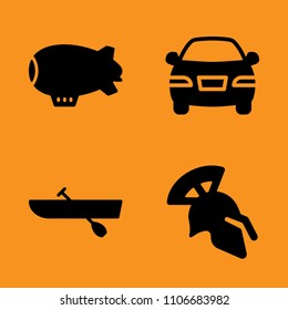 blimp, muscular, concept and regatta icons set. Vector illustration for web and design