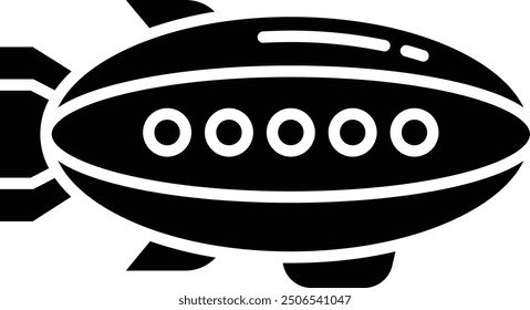 Blimp solid glyph vector illustration